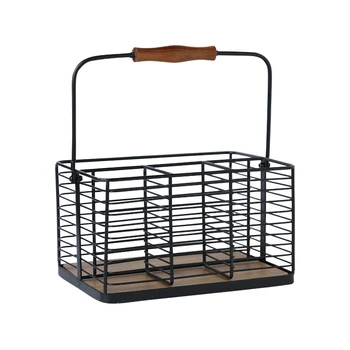 

Steel Storage Basket Shelf Rack with Handle for Spices Herbs Vinegar Handler Accessories Storage for Kitchen