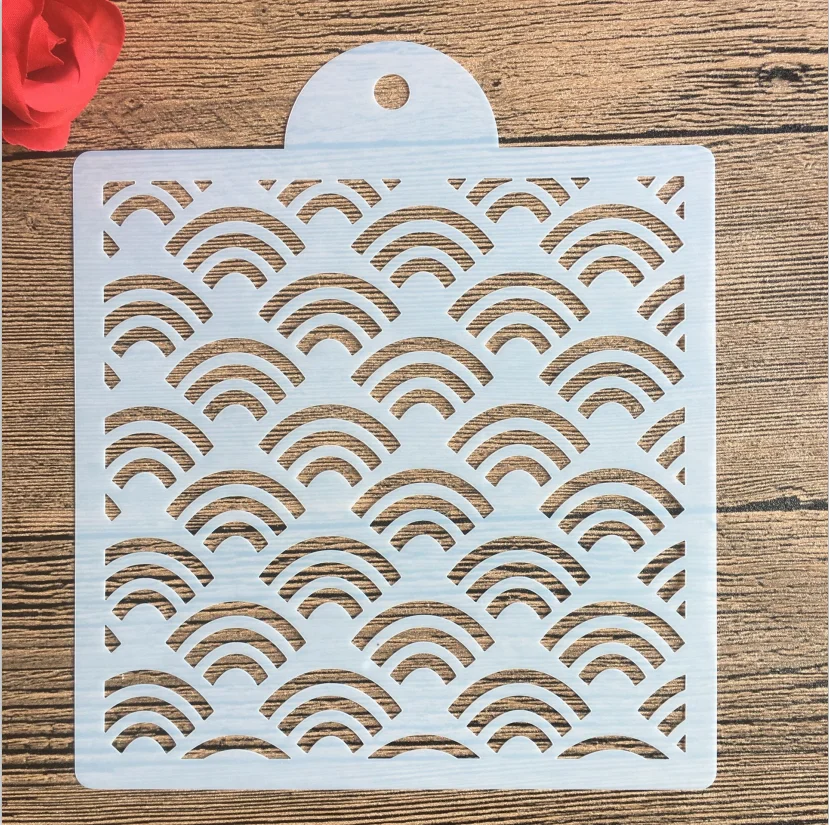 1pc 15 15cm Mold Diy Pattern Hollow Template Stencils Cake Baking 