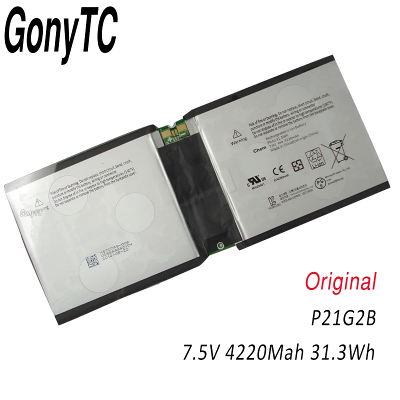 

GONYTC New P21G2B Tablet battery for Microsoft Surface 2 RT2 RT 2 1572 21CP3/97/106 7.6V 4220MAH 31.3WH