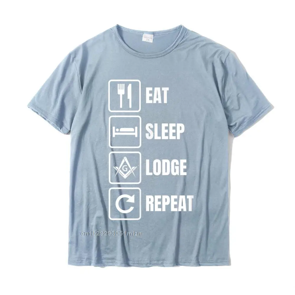 Camisa Tshirts 2021 Newest Short Sleeve Normal Cotton O Neck Men Tops Tees Casual Tshirts Lovers Day Drop Shipping Masonic Shirt Eat Sleep Lodge Repeat Freemason T-Shirt__3181 light