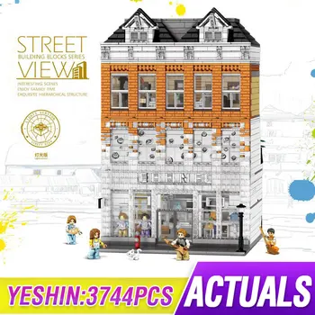 

3744PCS MOC Creator Crystal House Bricks City Street Series Model Building Blocks Kids Toys For Children Birthday Gifts