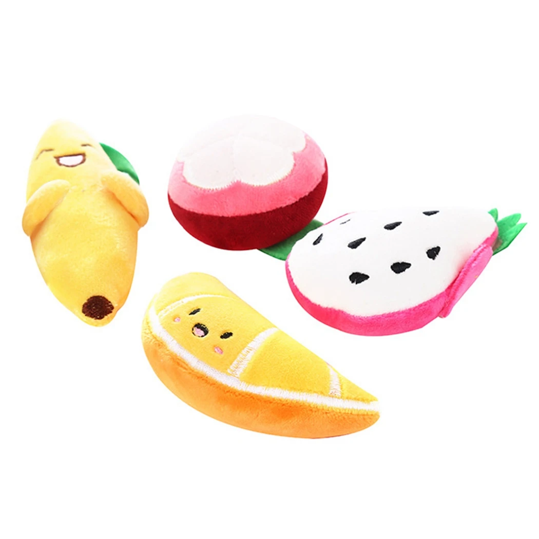 1PCS Fruit Cat Toy Plush Pitaya Mangosteen Orange Banana Kitten Catnip Pet Simulation Interactive Toys | Дом и сад
