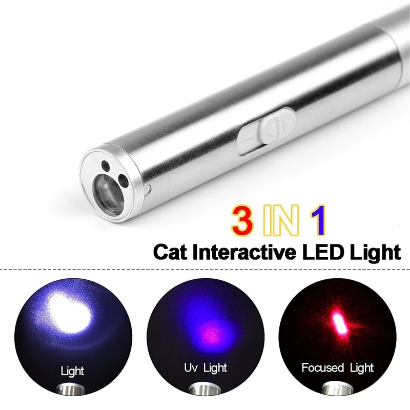 Забавная ручка для кошек, перезаряжаемая Usb, забавная ручка для кошек, 3-1, для упражнений и тренировок, фонарик для домашних животных, игрушка для кошек, собак, кошек, Интерактивная Pe