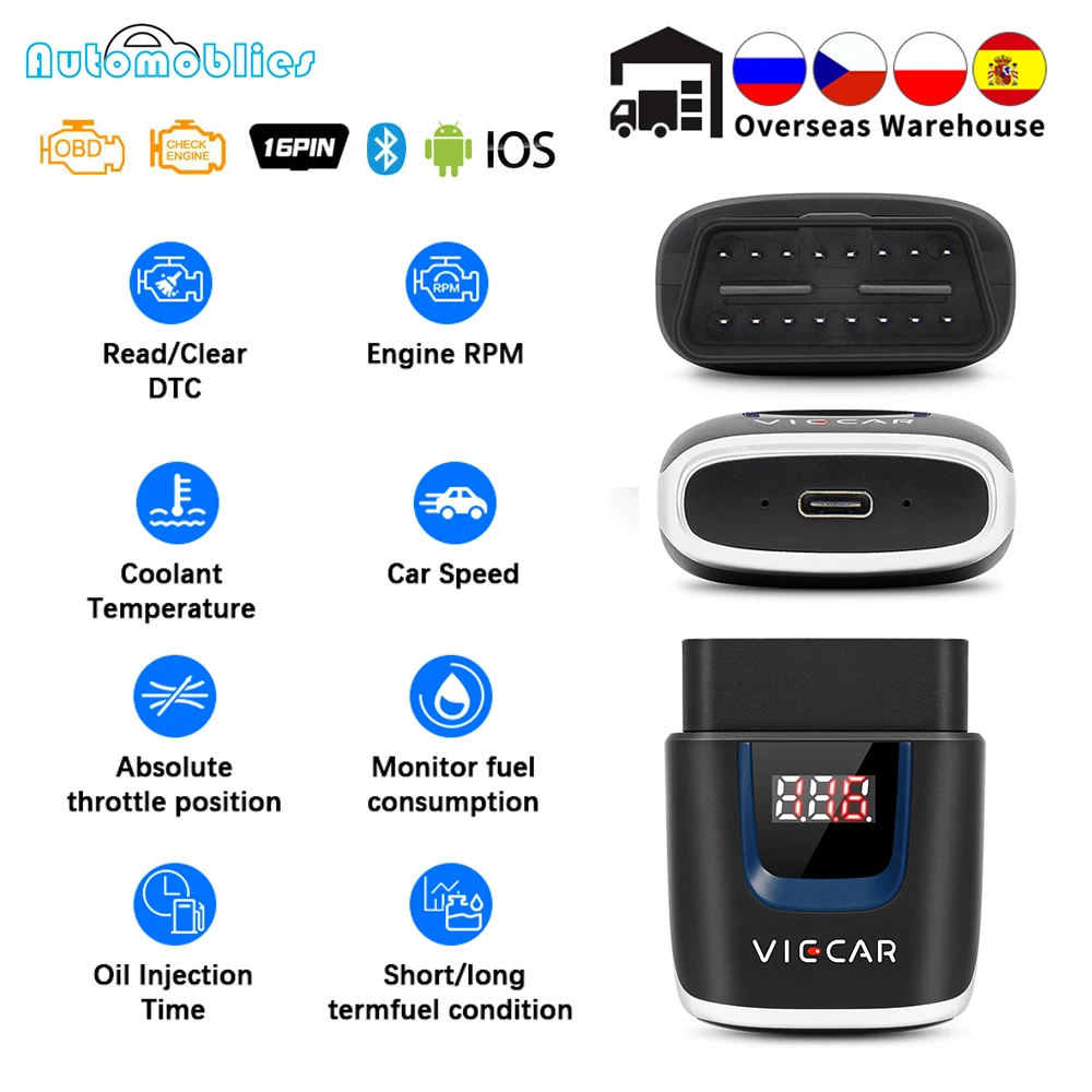 Viecar ELM 327 PIC18F25K80 V2.2 OBD2 Bluetooth 4 0 сканер ODB для Android/IOS OBD 2 Автомобильный