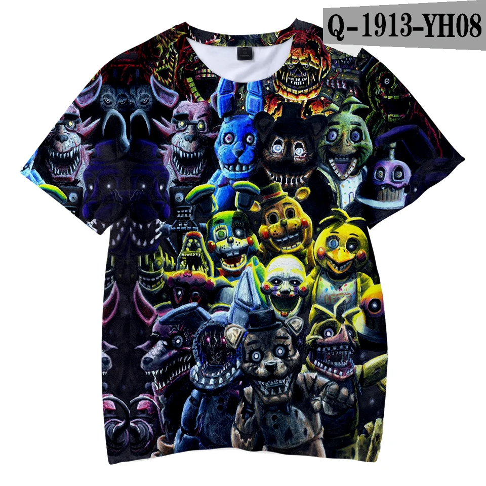 Модная классическая детская футболка футболки с 3D принтом «пять ночей с Фредди» Одежда для мальчиков и девочек детская Футболка Kpop FNAF, футболка - Цвет: 3D