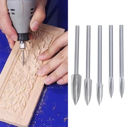 5 unids/set talla de madera broca HSS grabado broca de carburo sólido de acero RAÍZ DE amoladora precisa herramientas para trabajar la madera