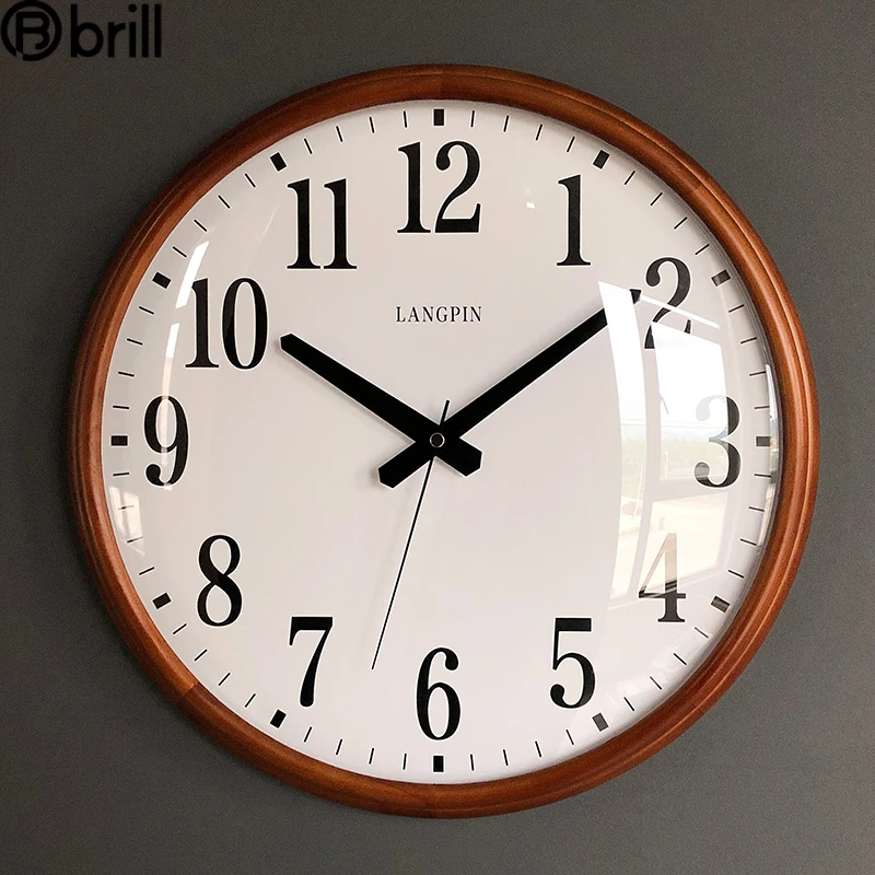 モダンな壁の時計 大きいサイズ ヴィンテージ 無垢材 レトロ サイレント リビングルーム 寝室 家の装飾用の時計付き デザイン用 Aliexpress ホーム ガーデン