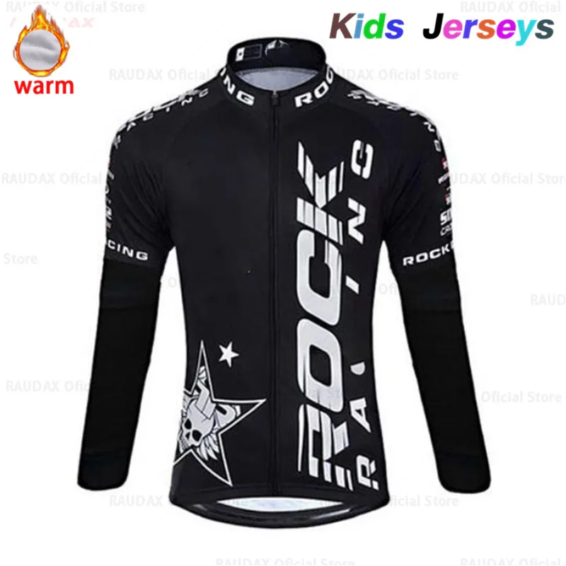 Rock Pro Team детская зимняя велосипедная одежда более теплая Ropa Ciclismo с длинным рукавом MTB велосипедная одежда комплект спортивной одежды для улицы - Цвет: 5
