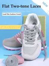 

1Pair Flat Twocolor Shoelaces for Sneakers Polyester Checkered Double Layer Hollow Laces for Shoes AF1/AJ Sports Tennis Shoelace