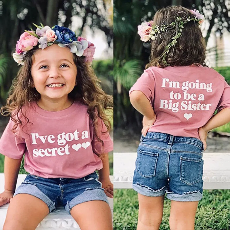 I'm going to be a big sister brother Print Kids Tshirt Funny Short Sleeve Baby Boys Girls Cotton Letters Tops Toddler Summer Tee- Hf3485a9a8da64072bb2bb37c7fccac6ch