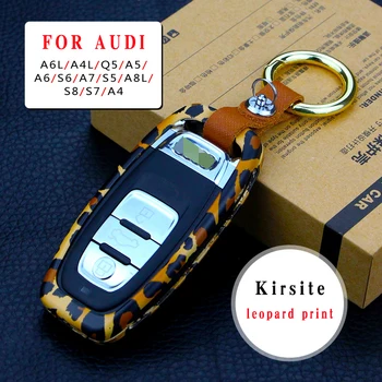 

Camouflage style Galvanized Alloy Car Key Cover Case For Audi A4 A4L A6L Q5 A8L A5 A7 S6 S5 S7 S8 Intelligent Remote Keyless