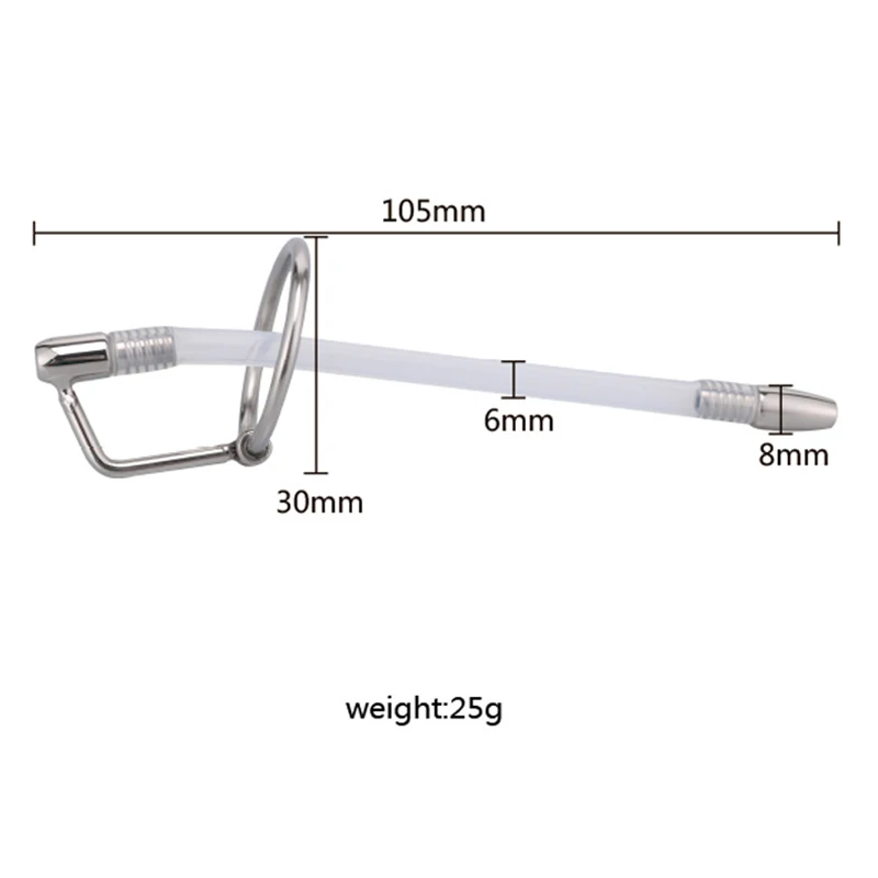 Hollow Urethral Catheter With Silicone Tube Metal Urethral Sound Penis Plug Urethra Stimulate Dilator Masturbation Rod