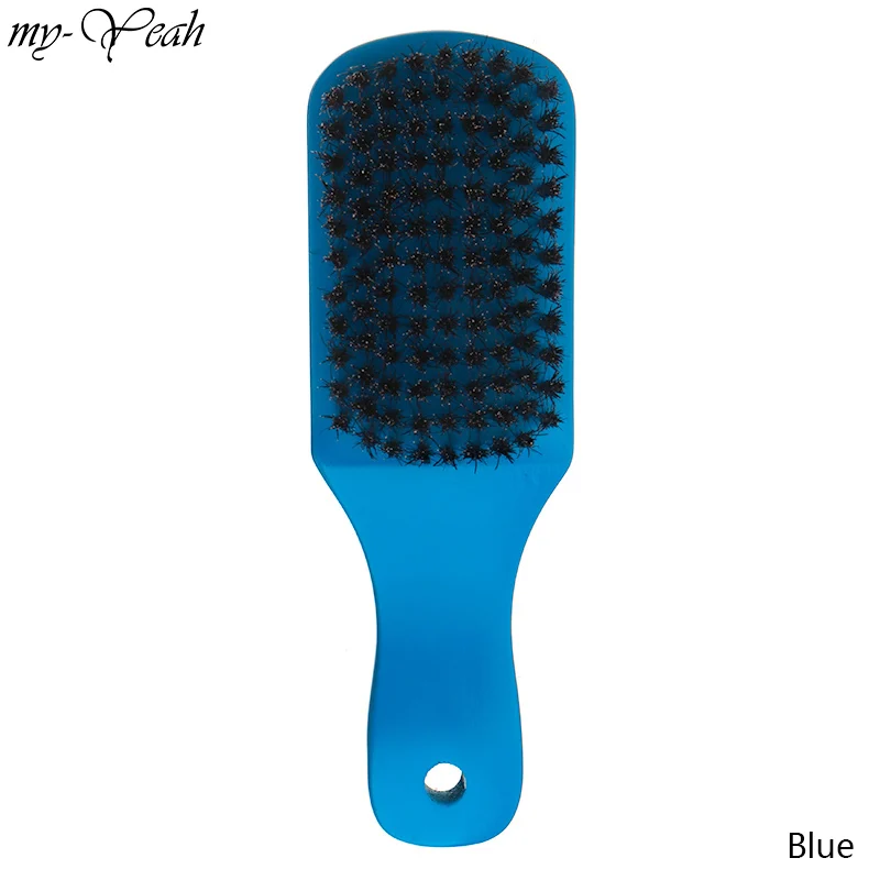 Деревянная ручка, Мужская щетка для бороды, щетка для чистки усов, Парикмахерская щетка для удаления волос, расческа, инструменты для укладки волос - Цвет: blue