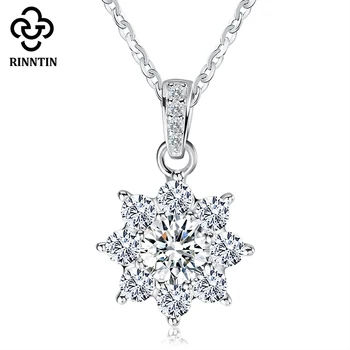 

Rinntin S925 Sterling Silver Snowflake Pendant for Women Fashion Cubic Zircon Female Necklace Jewelry Gift TSN44