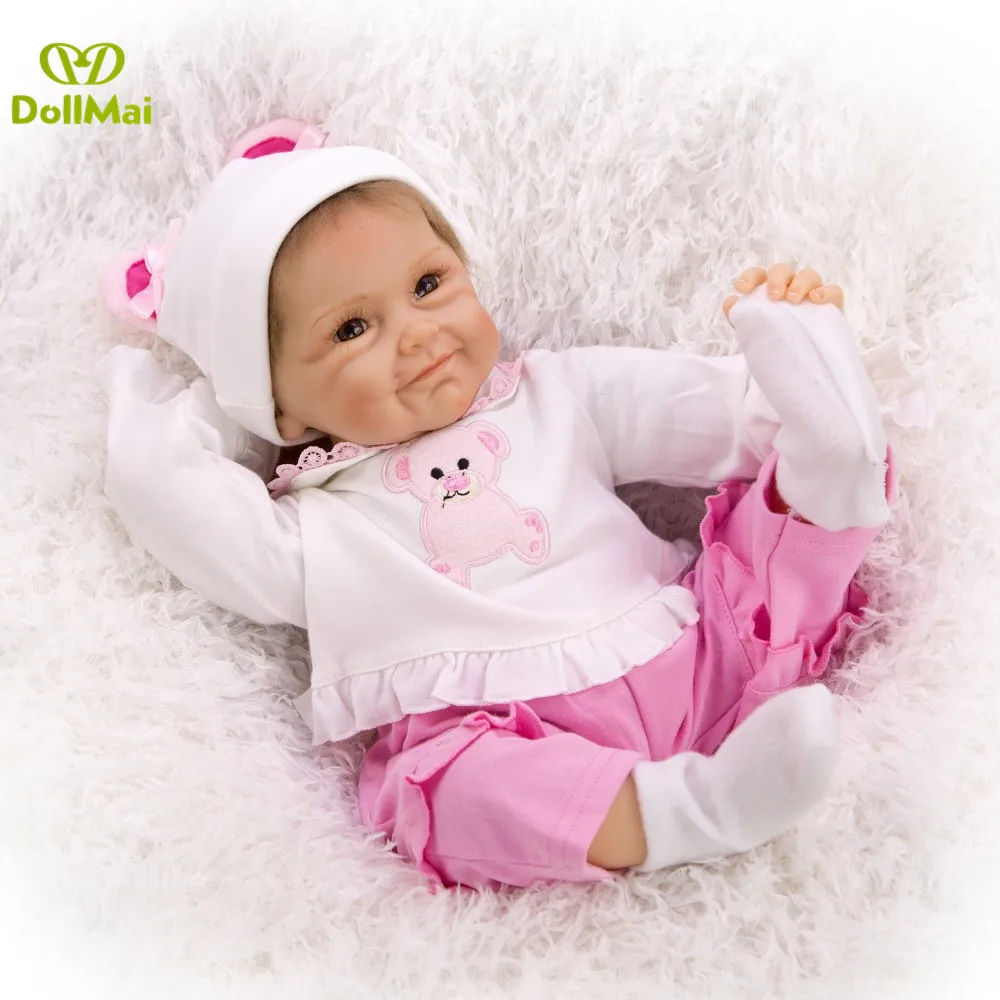 Супер детские силиконовые куклы reborn 22 дюймов bebes reborn bonecas Девочка Малыш живой кукла, подарок для девочки Новорожденные куклы