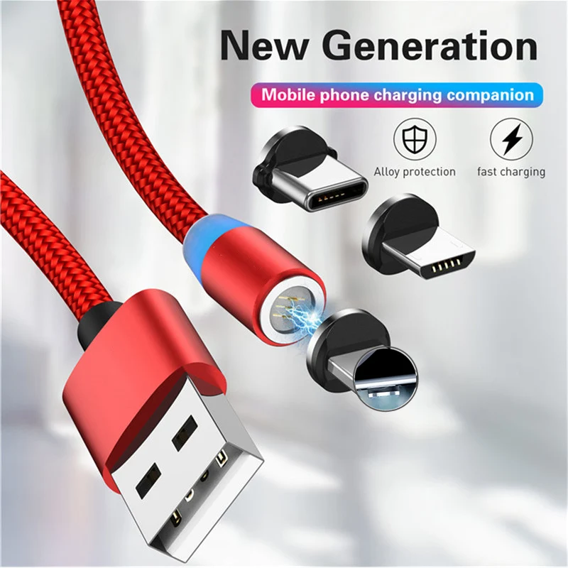Магнитный Micro USB кабель Быстрая зарядка кабели для мобильных телефонов кабель для зарядного устройства кабель типа C магнит для iPhone usb зарядный провод