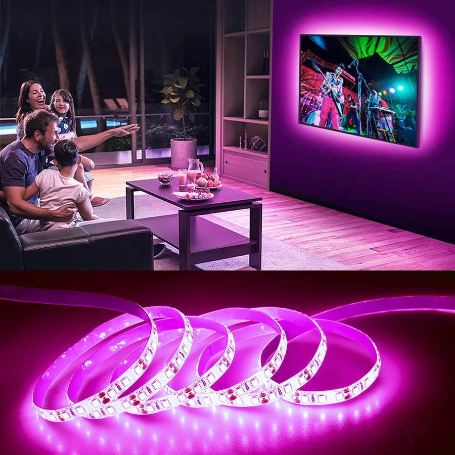 DC12V LED Strip 2835 SMD High Bright 120LEDs/m 5m Flexible Neon Ribbon Tape Light Rope Warm White Red Green Blue Yellow Pink | Освещение