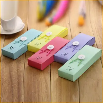 

Korean Multifunctional Pencil Case Student Stationery Box Simple Solid Color Smiley Pencil Case Change Box Learning Prize