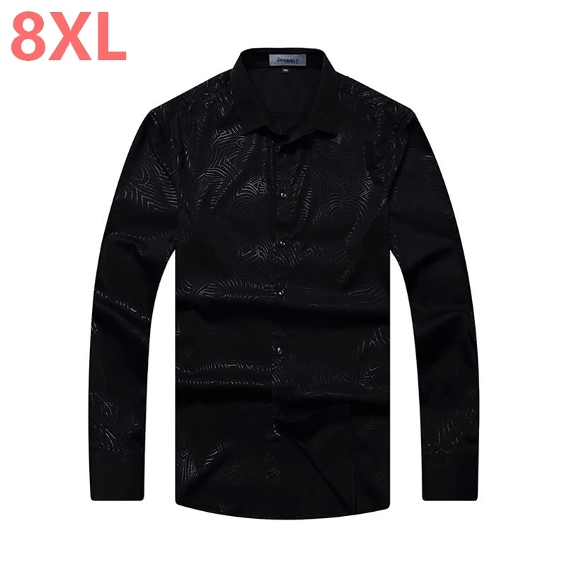 10XL 8X Spring Men's shirt Floral printing long sleeve shirts men clothes flowers printed vintage Linen Casual Male Shirt | Мужская