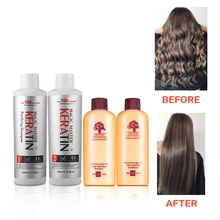 Best Selling Without Formalin Repair Damaged&Straighten Hair 120ml Magic Master Keratin+120ml Purifying Shampoo+Travel Suit