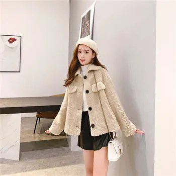 

winter loose Coat women Oversized Granular velvet outerwear Solid Cardigan Faux Mink Knit Fluffy Caidigan winter coat women