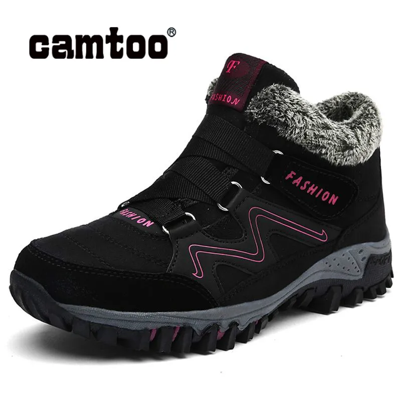 CAMTOO New Fashion Women Snow Boots Winter Ankle Ankleots Boots Warm Plush Platform Boots Fashion Female Wedge Shoes Snow Boot