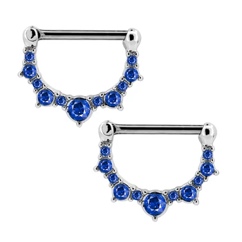 

Body Punk 2pcs 14g Nipple Rings Shiny CZ with Filigree Nipple Barbell 316L Stainless Steel Clicker Nipple Piercing