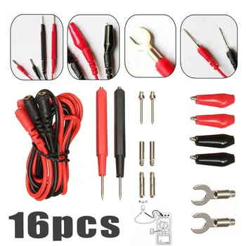

16pcs Multi Functional Multimeter Test Leads Kit Probes Voltage Meter Cable Connector Power Replacement Supplies