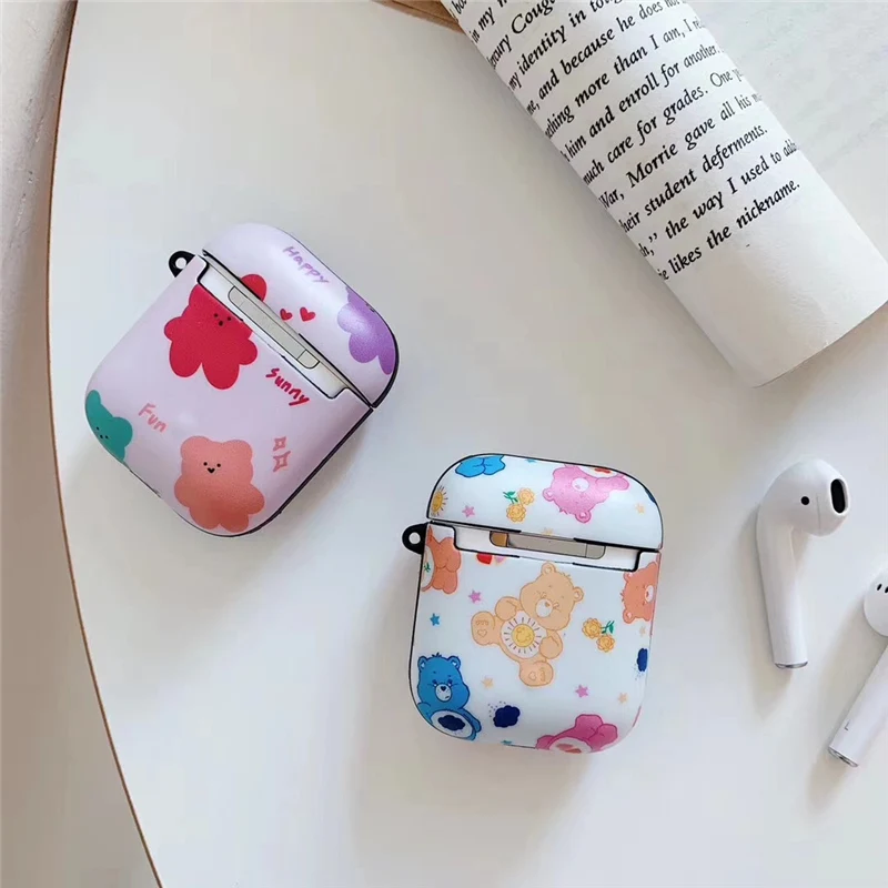 Корейские чехлы с медведем из мультфильма для apple airpods, силиконовый чехол, candy bears ear phone pod, беспроводные bluetooth-наушники, зарядная коробка