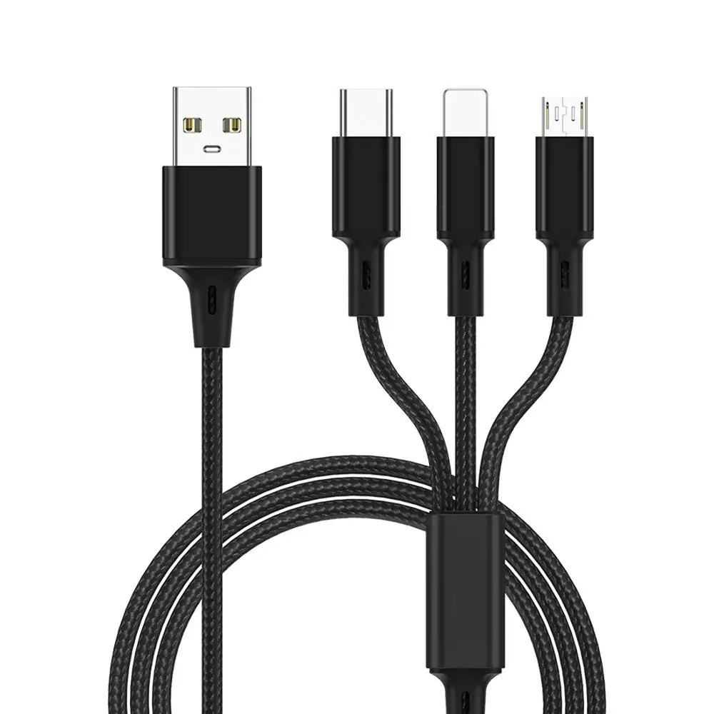

3 in 1 USB Cable for Mobile Phone Micro USB Type C Charger Cable for Smartphone Charging Cable Micro USB Charger Cord