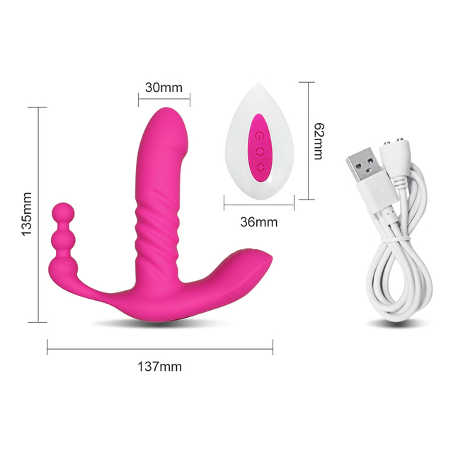 Remote Wearable Automatic Thrusting Vibrator Dildo G Spot Clitoris Stimulator Vaginal Anal Sex Toys for Women Adults
