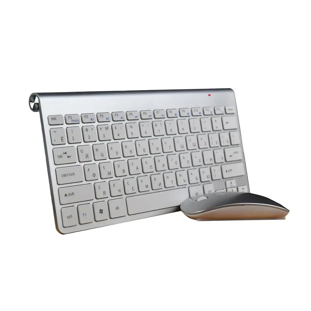 Goede Zienstar Russisch Engels Slanke 2.4G Draadloze Toetsenbord Muis voor MACBOOK, LAPTOP, TV BOX, Computer PC, smart TV met USB ontvanger