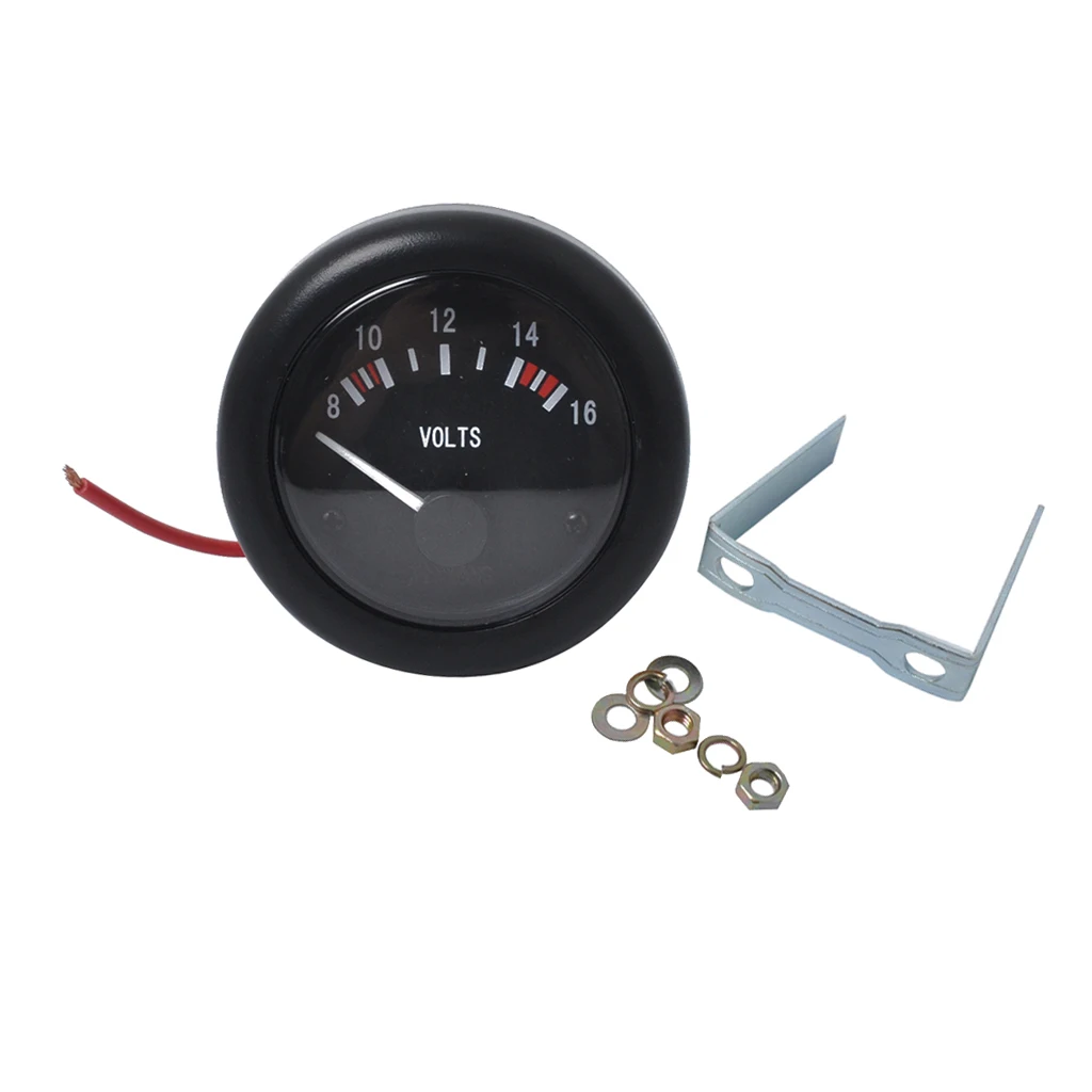 2'' 52mm Mechanical Car Boat Volt Voltmeter Voltage Gauge Meter LED 8-16V