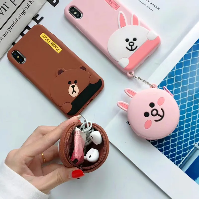 Мягкий силиконовый чехол EPENA для iphone XR XS Max 3D с милым мультяшным медведем X 8 7 6 6S Plus