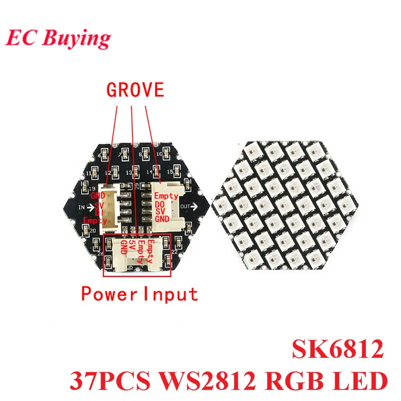 Светодиодная панель M5Stack модель SK6812 37 шт. светодиодные порты и входная мощность