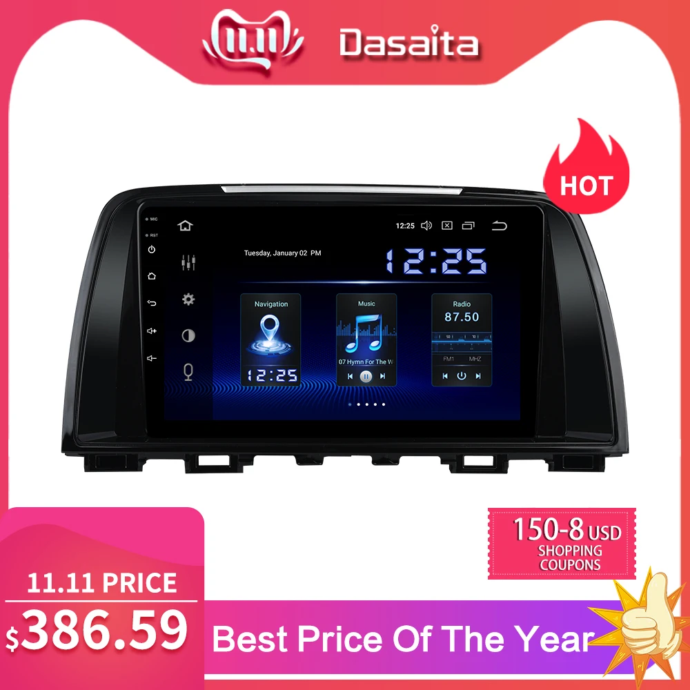 Cheap Dasaita 9" Car 1 Din Radio GPS Android 9.0 for Mazda 6 Atenza 2013 2014 Navigator Bluetooth DSP 4GB RAM Car Multimedia Player 0 Cheap Dasaita 9" Car 1 Din Radio GPS Android 9.0 for Mazda 6 Atenza 2013 2014 Navigator Bluetooth DSP 4GB RAM Car Multimedia Player 0