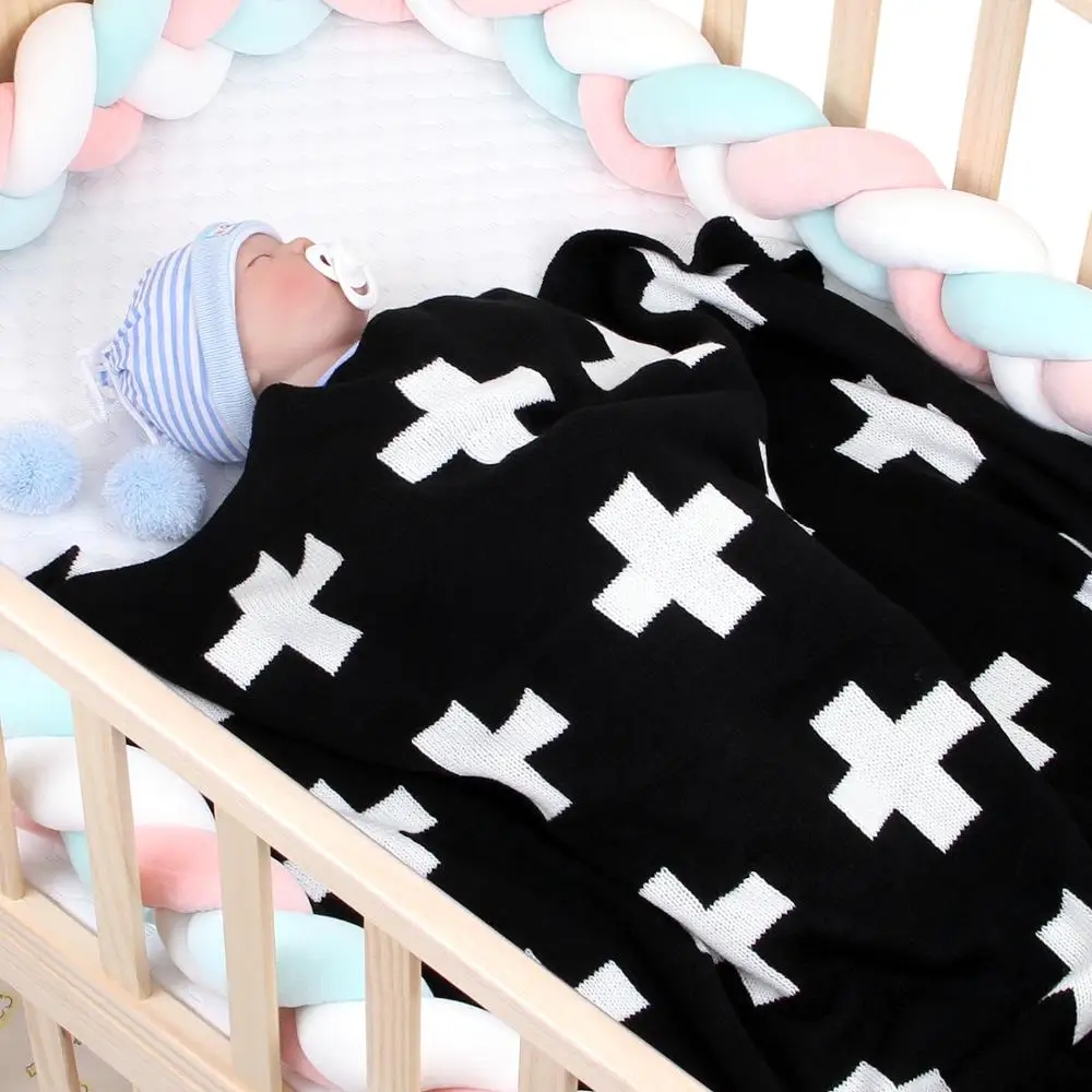 Baby Blankets Knitted Multi-use Newborn Infant Boy Girl Stroller Blanket 95*75cm Toddler Kids Carseat Bed Covers Children Quilts