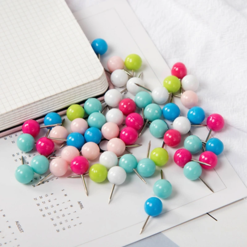 Candy Colors Push Pins Thumb Tack Message Board Pushpin Paper Map Cork Capped Headed Fixing Tacks Pin | Дом и сад