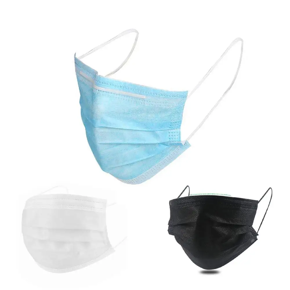 

3 Colors Disposable Masks Anti-Pollution Non Woven Filter Face Mask Mouth Protective 3-Ply Fabric Dust Mask Fast Shipping