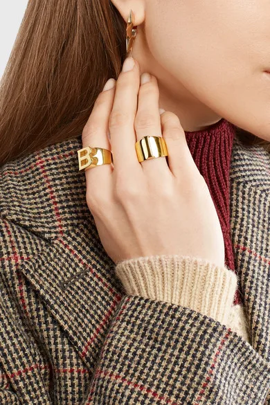 

Gold Plated Initial Letter Open Design Ring Name Ring