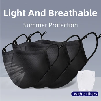 

Black Face Masks Reusable Cotton Fashion Anti-Dust Pollution Breathable Earloops With Filter Cloth White Adult Child Mask Mouth