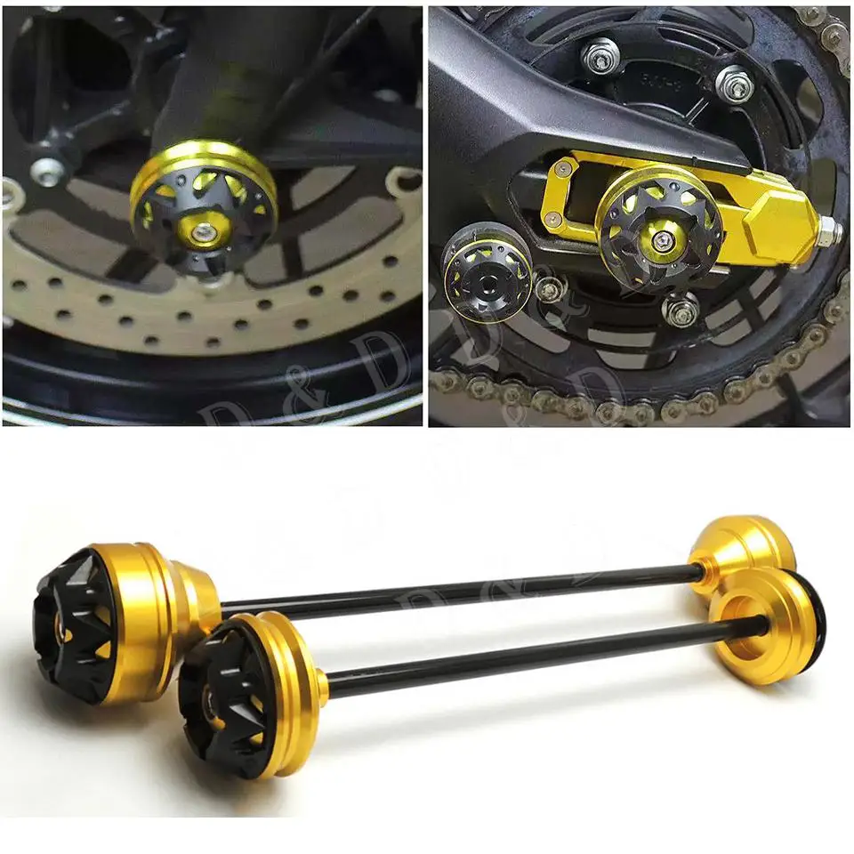 Para yamaha mt09 mt 09 fz09 fj09 MT-09 tracer, 2014-2016 motocicleta, eixos frontal e traseiros protetor de acidente do tampão