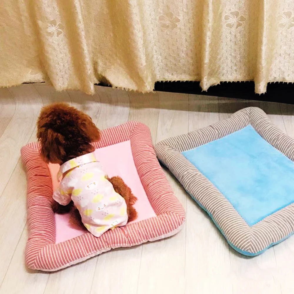 Summer Cool Comfortable Puppy Cushion Dog Kennel Bed Soft Pet Floor Mat for Small Doggy Cat Supplies Wholesale | Дом и сад