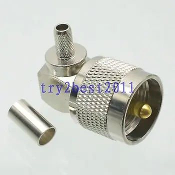 

DHL/EMS 50 pcs Connector UHF PL259 plug pin crimp RG58 RG142 LMR195 RG400 Right angle -C1