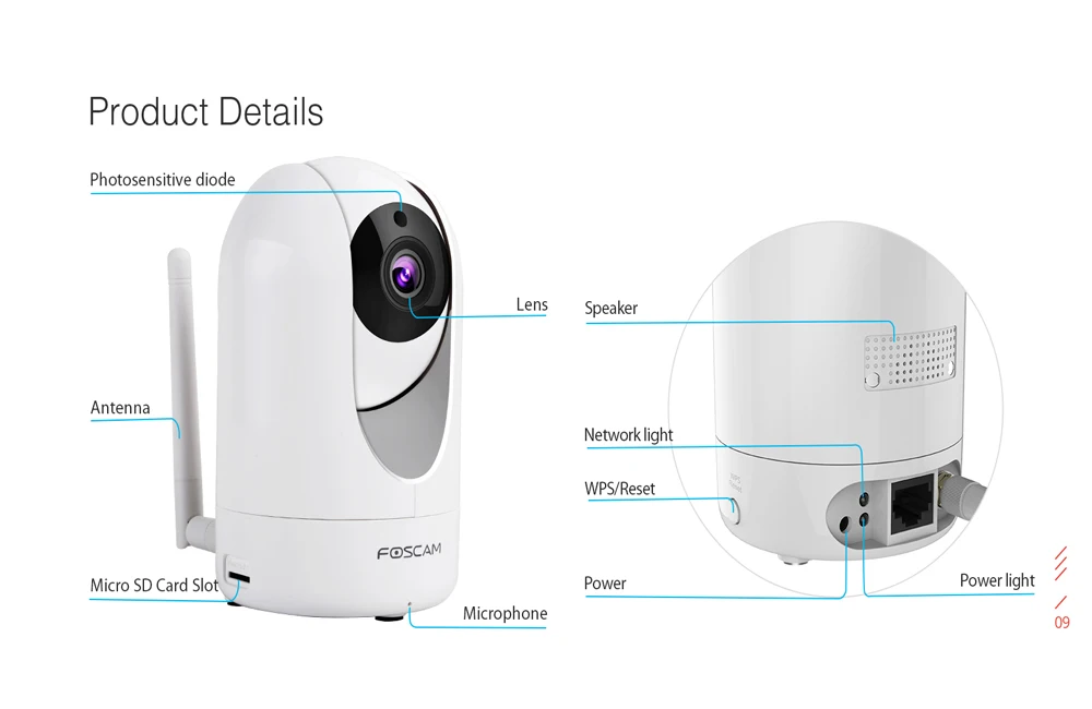 Foscam R2 1080P 2,0 MP FHD Беспроводная P2P IP камера наблюдения с 26 футов ночного видения wifi IP камера