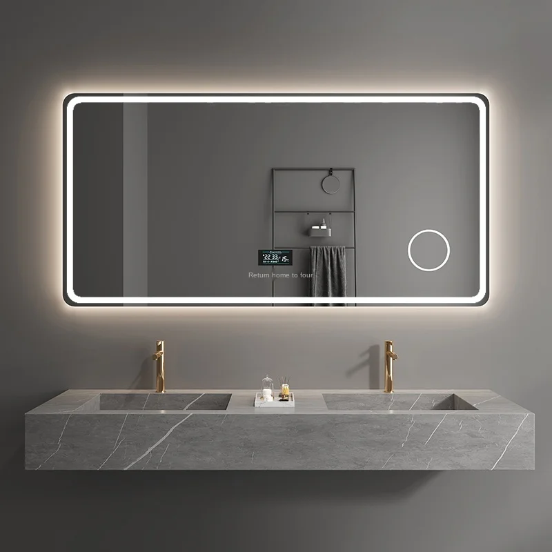 Bathroom mirror toilet bathroom mirror touch screen led light light