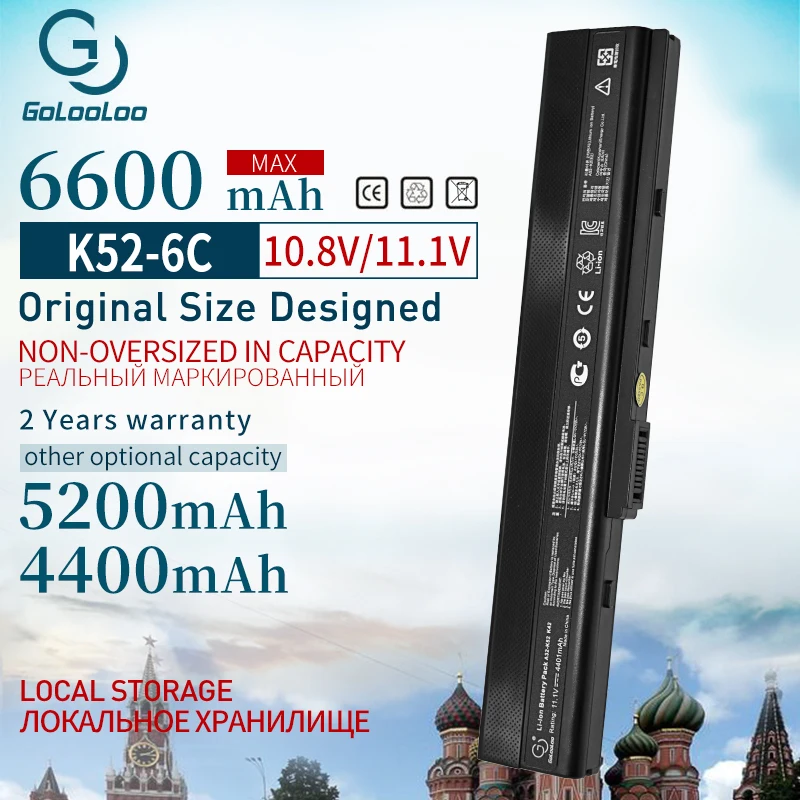 4400mah аккумулятор для ноутбука ASUS A42JR A42JV A42QR A52 A31 K52 A52JC A52JK A52JR A52JT A62 B53 B53E B53F B53J B53JC