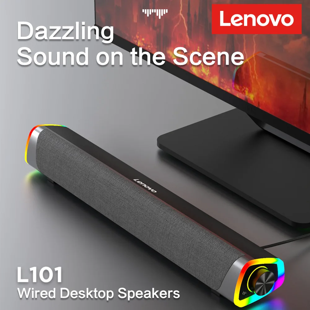 Computer Speakers Lenovo LECOO L101 Stereo Music Surround Subwoofer For Macbook Laptop Notebook PC Wired computer speakers
