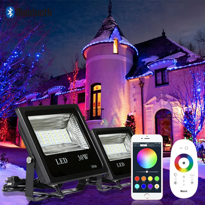 5PCS RGBW LED Floodlight 30W Bluetooth APP Group Control Smart Flood Light IP66 Waterproof Garden Color Changing Spotlight 5PCS RGBW LED Floodlight 30W Bluetooth APP Group Control Smart Flood Light IP66 Waterproof Garden Color Changing Spotlight