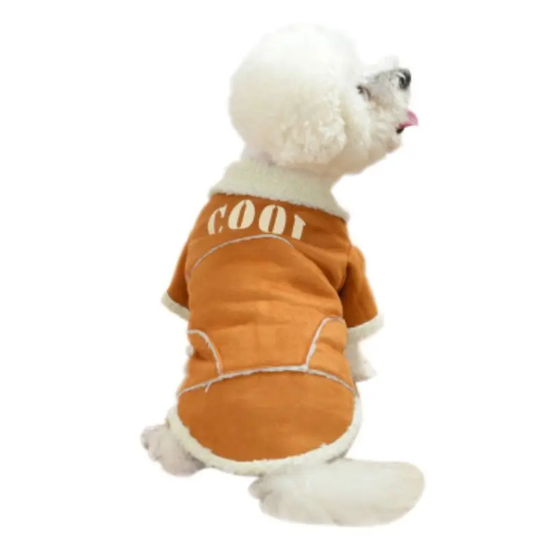 Pet сезон осень-зима; теплый детский костюм 2 брюки с широкими штанинами Куртка утепленная флисовая куртка на пуговицах для собак - Цвет: 2